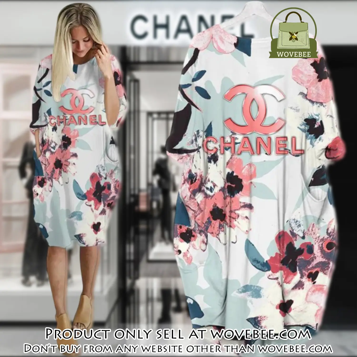 Chanel flower batwing pocket dress luxury brand for women pd078 wvb0349819